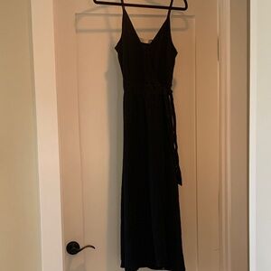 Black 100% cotton wraparound dress